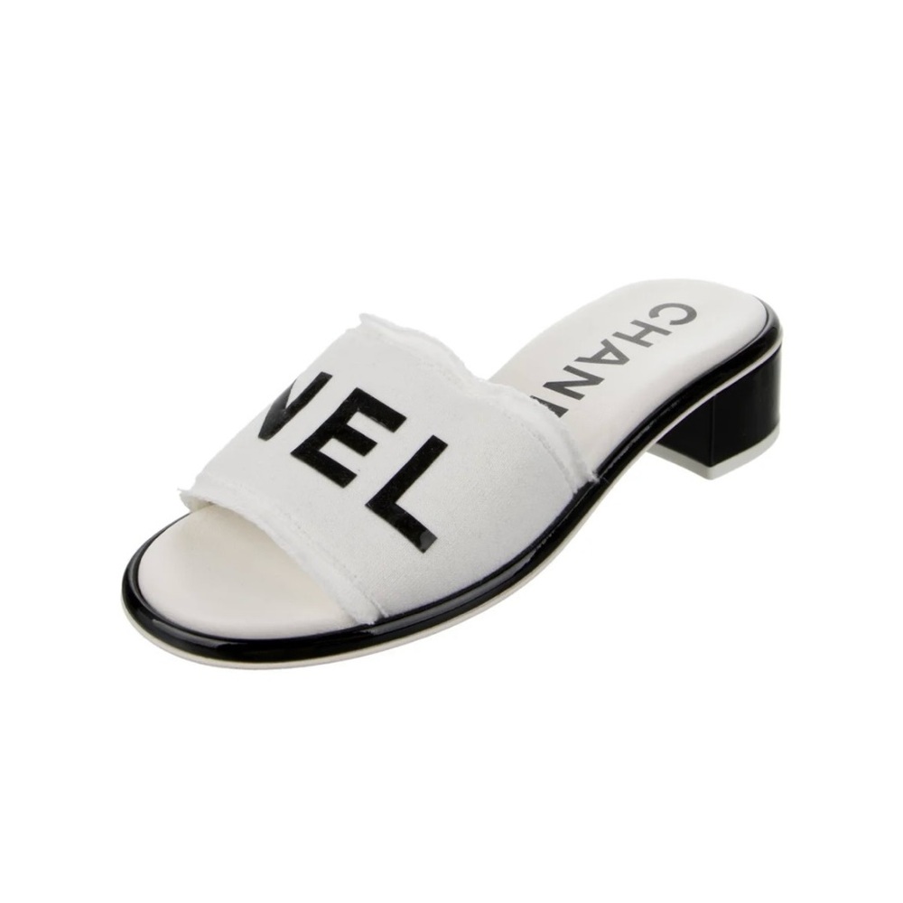 CHANEL canvas slides